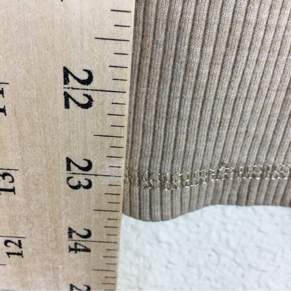 Ann Taylor LOFT Tan Turtleneck Shoulder Button Ribbed Knit Long Sleeve Top XL - Picture 10 of 11